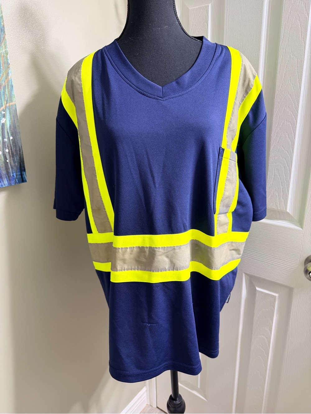 Forestfield Hi-Vis Reflective Work Shirt Navy Blue Safety Workwear